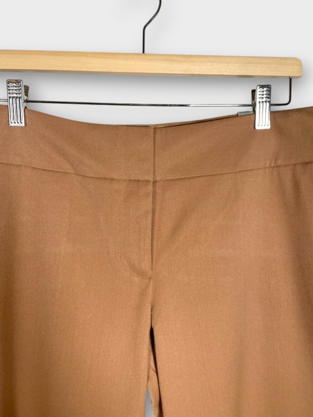 Ann Taylor NWT $89 Signature Straight Trouser Pants Sz 8 Tan 90s Minimalist - Picture 2 of 10